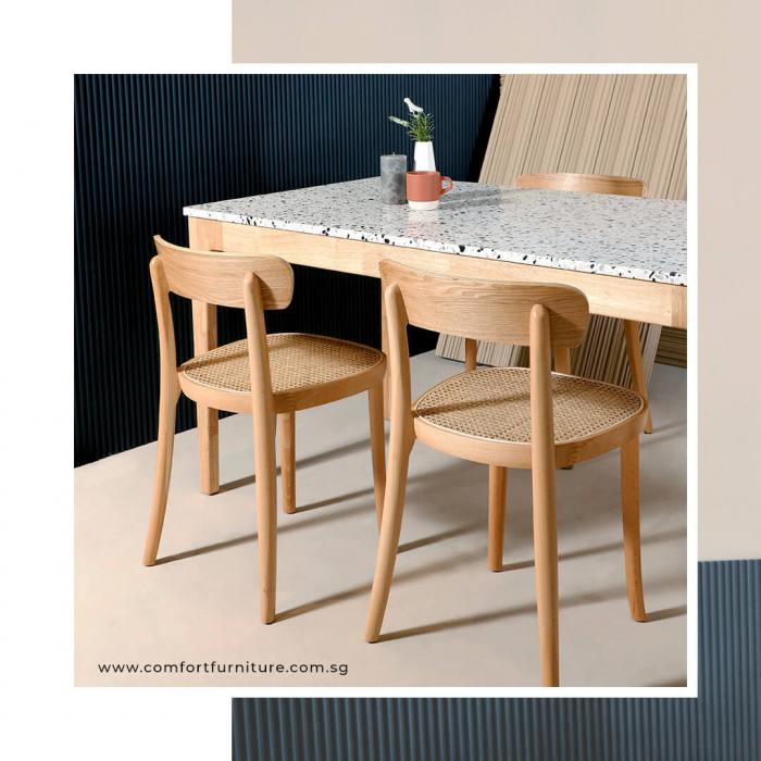Turie Rattan Chair w Wood Seat Frame